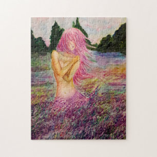 Fille Avec Lavande Aroma Jigsaw Puzzle Peinture