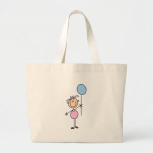 Fille avec le chiffre sac de bâton de ballon