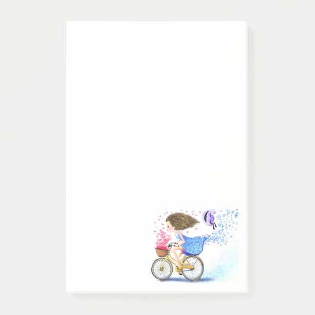 Fille avec le vélo Post-it® Notes (Devant)
