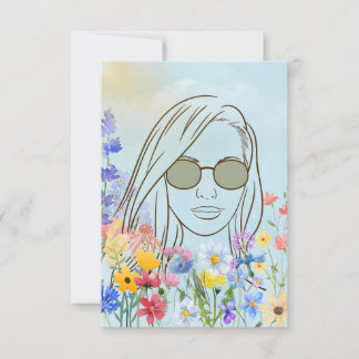 Fille avec lunettes de soleil dans carte jardin en