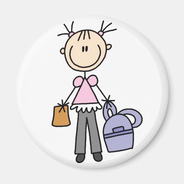 Fille avec Magnet de sac à dos (Devant)
