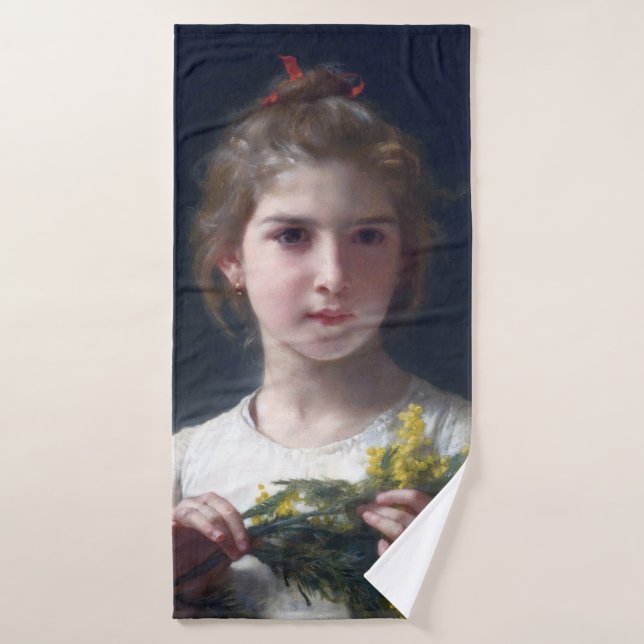 Fille avec Mimosa, Bouguereau (Serviette de bain)