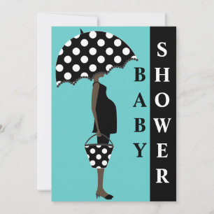 Fille avec parapluie Baby Shower Invitations