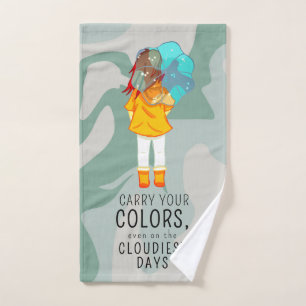 Fille avec parapluie dans le vent Citation positiv