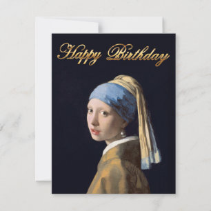 Fille avec perle qui gagne 1665 Joyeux anniversair