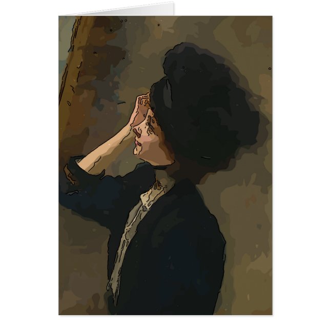 Fille Avec Téléphone Cellulaire Abstrait, Style Ma (Devant)