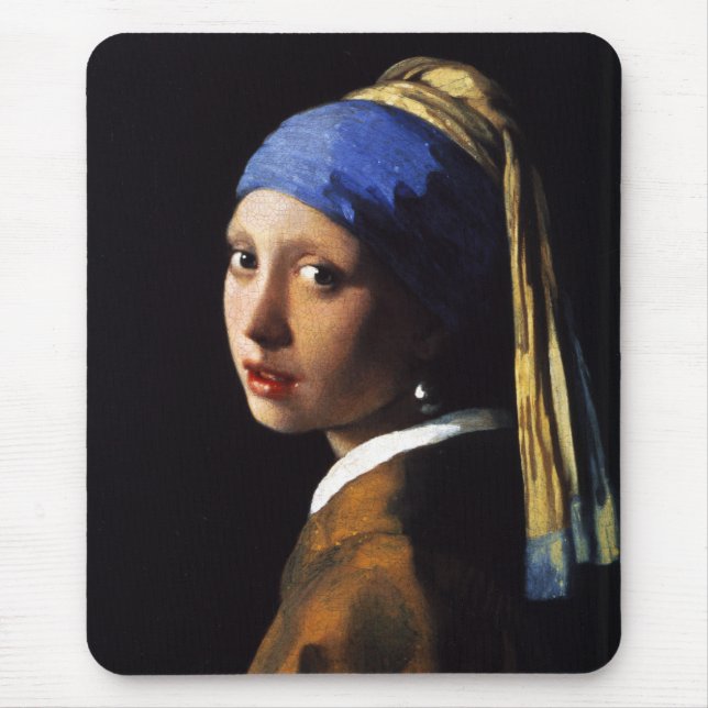 Fille avec un tapis de souris de boucle d'oreille (Devant)