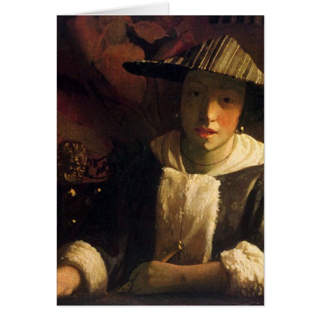 Fille avec une cannelure par Johannes Vermeer (Devant)