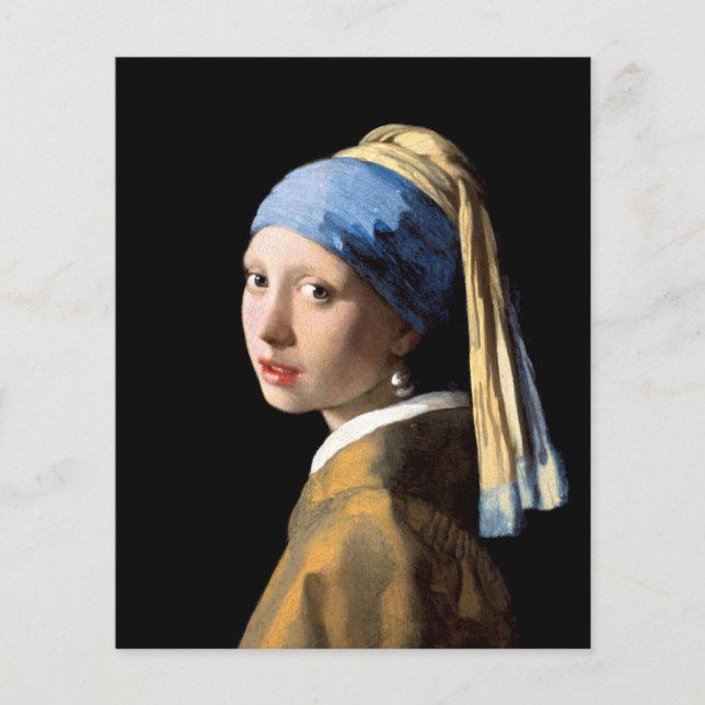 Fille avec une perle à oreille Vermeer Papier à gr (Devant)