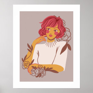 Fille Beau Art Affiche