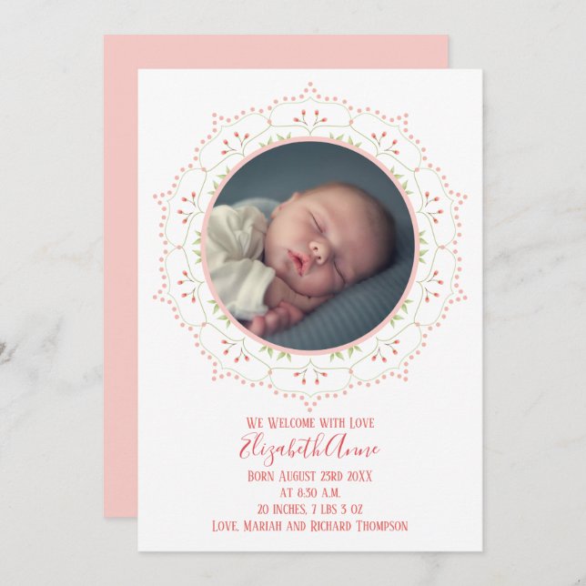 Fille bébé moderne Blush Rose Simple Élégant (Devant / Derrière)