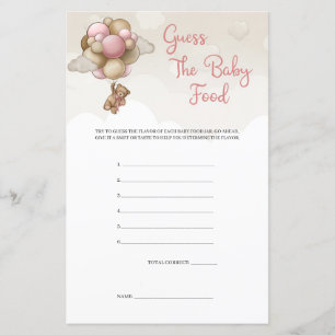 Fille bébé ours rose brun Guess The Baby Food