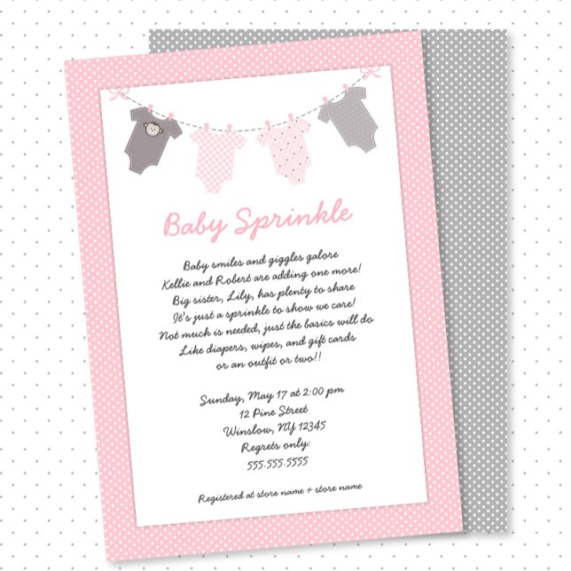 Fille bébé sprinkline invitation (Créateur téléchargé)