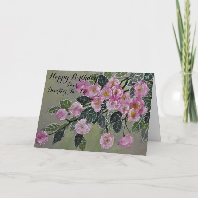 Fille-belle Florale Anniversaire / Carte de voeux (Devant)
