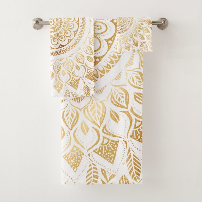 Fille Blanc Mandala Or Floral (En situation)