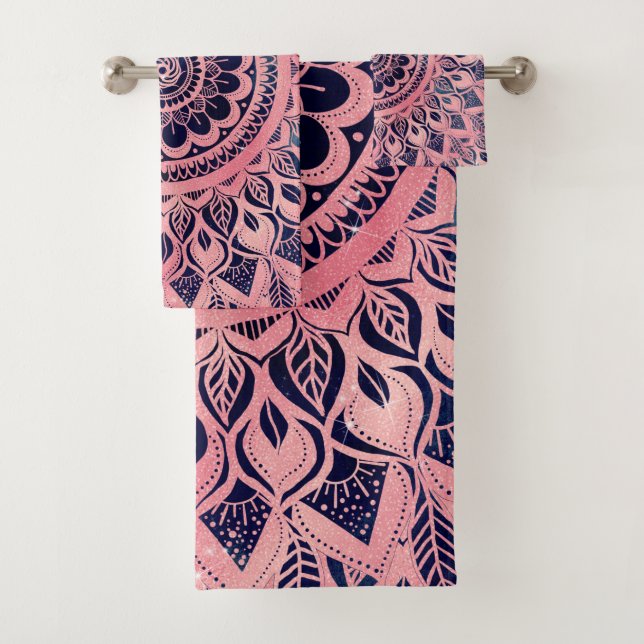 Fille bleu rose Mandala Floral (En situation)