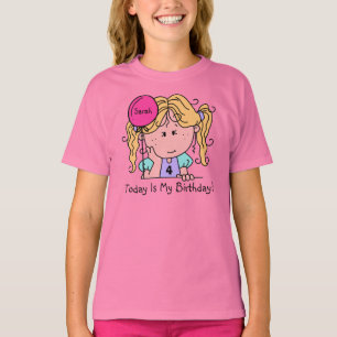 Fille Blond Personnalisée Avec T-shirt Anniversair