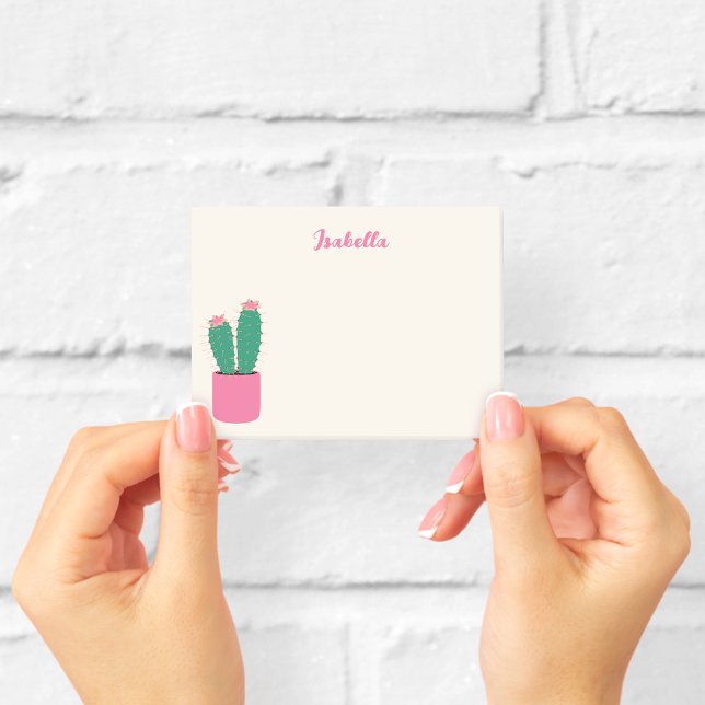 Fille Cactus Rose Houseplant Post-it Notes (Créateur téléchargé)