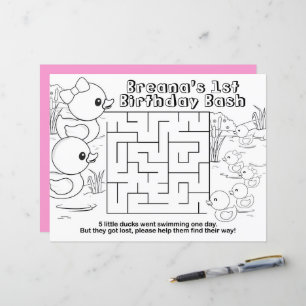 Fille Canard en caoutchouc Anniversaire Maze Activ