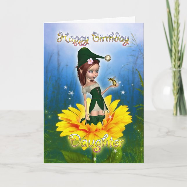 Fille, Carte Anniversaire - Imaginaire Mignonne El (Devant)