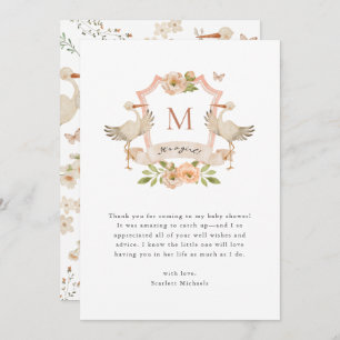 Fille Carte de remerciements rose