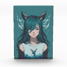 Fille Cerf Faune Bloc Photo de Forêt Fantastique M