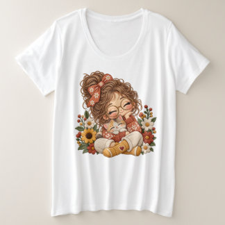 Fille Chibi Mignonne et Style de Broderie Florale