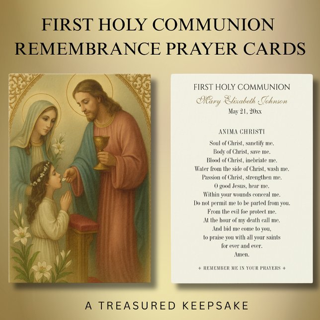 Fille communion catholique souvenir Carte Sainte (Créateur téléchargé)