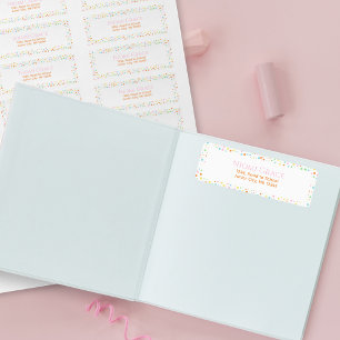 Fille Confetti Dot Nom personnalisé Étiquettes