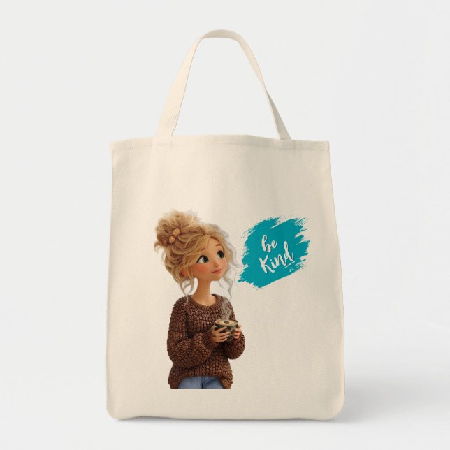 Fille Confortable dans un Sac Fourre-Tout avec un  (Devant)