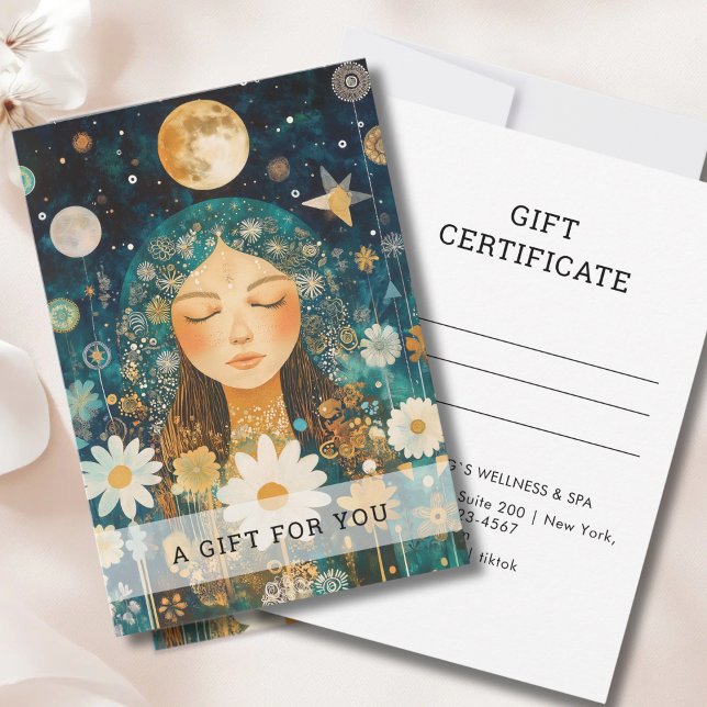 Fille cosmique Certificat Cadeau Boho Moon (Cosmic Girl Boho Moon Gift Certificate)