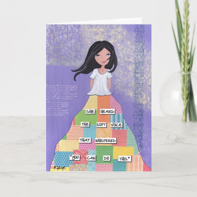 Fille courageuse - Carte d'art fin inspirante (Devant)
