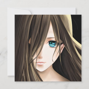 Fille d'anime aux cheveux bruns et aux yeux bleus