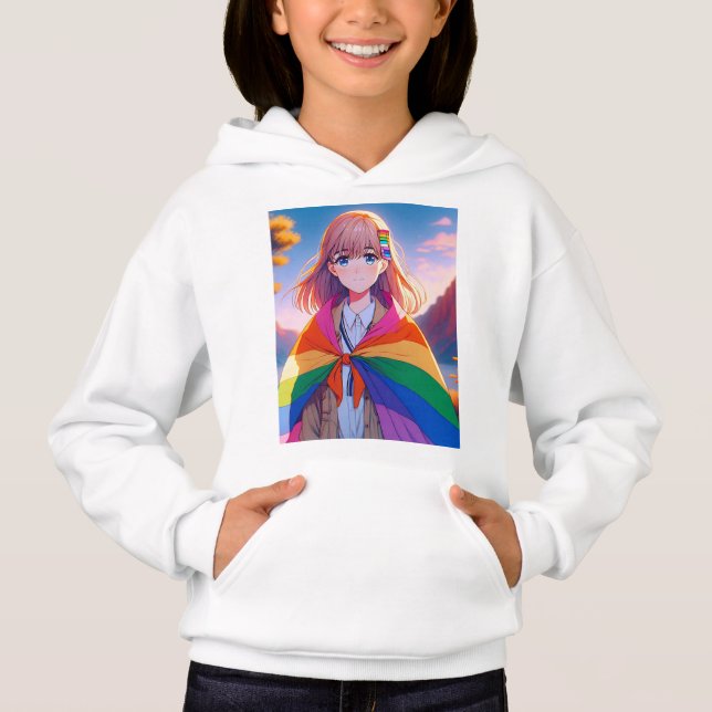 Fille d'anime avec cape LGBTQIA+   (Devant)
