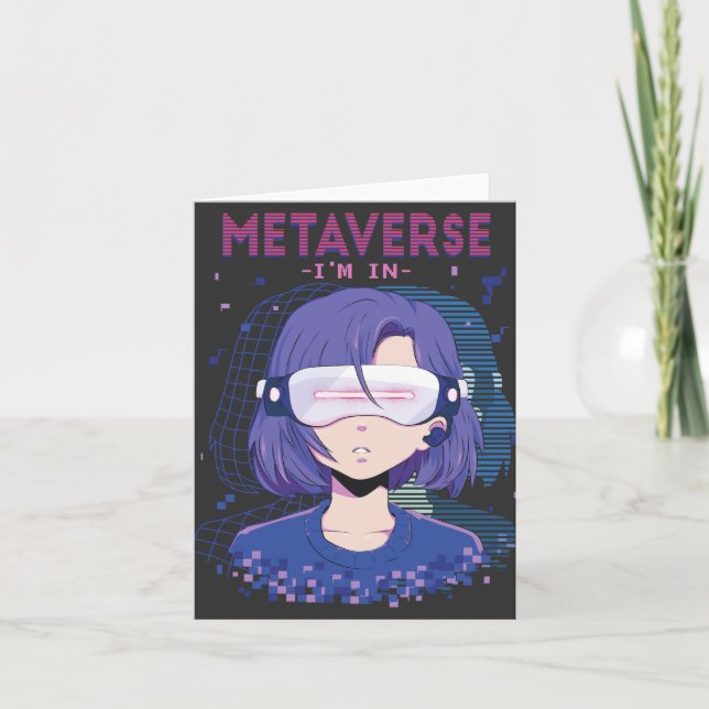 Fille d'anime lunettes de réalité virtuelle Carte (Devant)