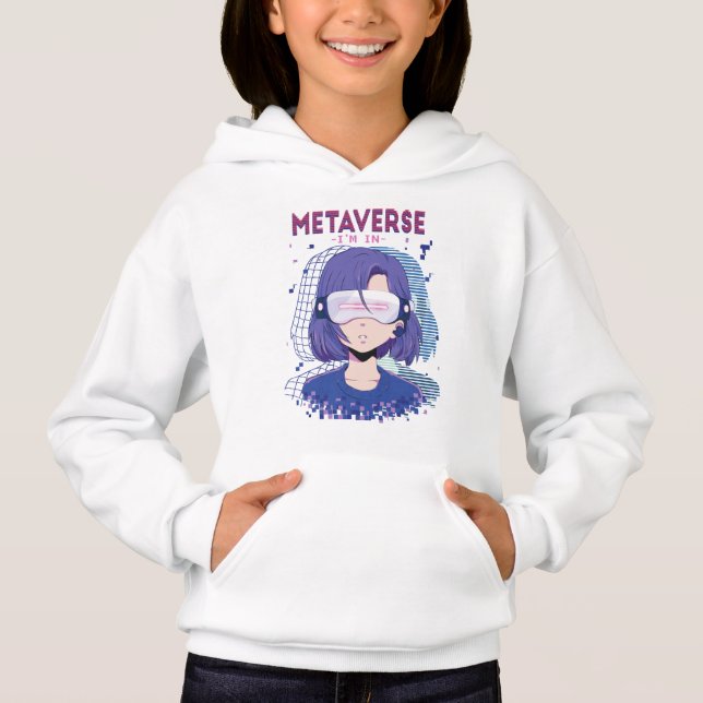 Fille d'anime lunettes de réalité virtuelle Sweat  (Devant)