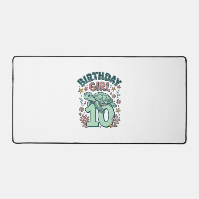 Fille d'anniversaire 10 Tortue de mer Gravure vint (Recto)