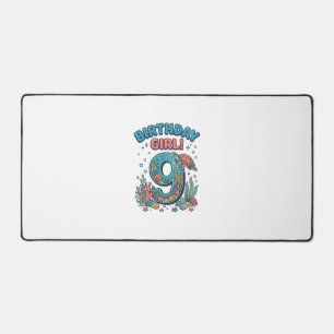 Fille d'anniversaire 9 Tortue de mer Vector Design