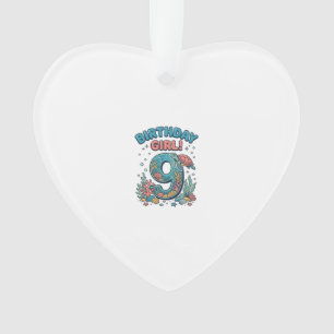 Fille d'anniversaire 9 Tortue de mer Vector Design