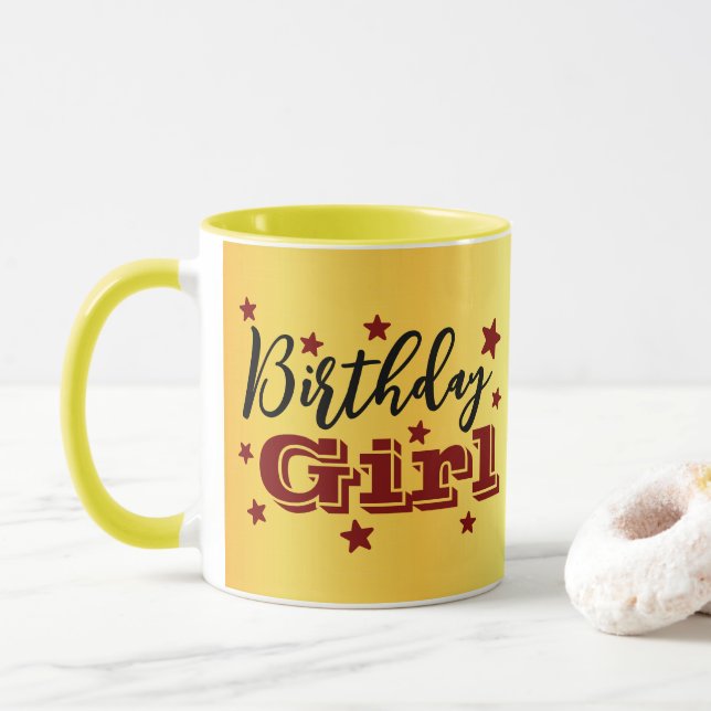 Fille d'anniversaire Combo Mug pour des célébratio (Avec donut)