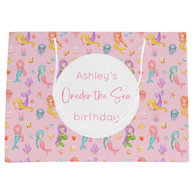 Fille d'anniversaire grand sac cadeau (Devant)