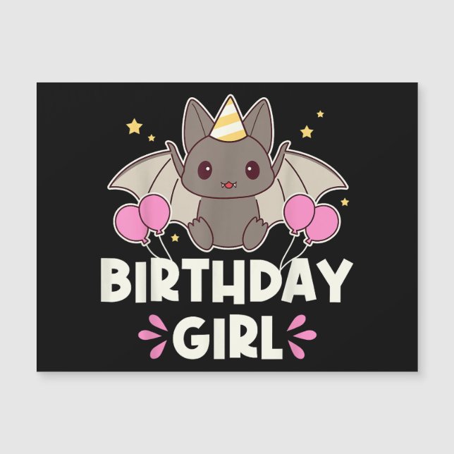 Fille d'anniversaire mignonne graphique chauve-sou (Devant)