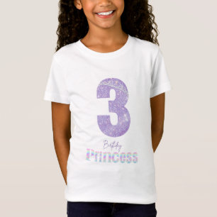 Fille d'anniversaire Princesse T-shirt 3 ans