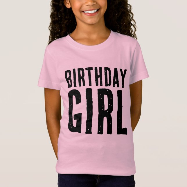 FILLE D'ANNIVERSAIRE T-SHIRT FILLES ROSE (Devant)