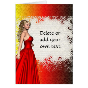 Fille dans la robe rouge