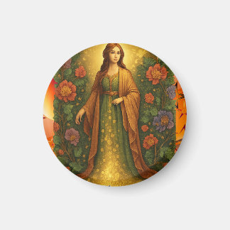 Fille dans le jardin Magnet
