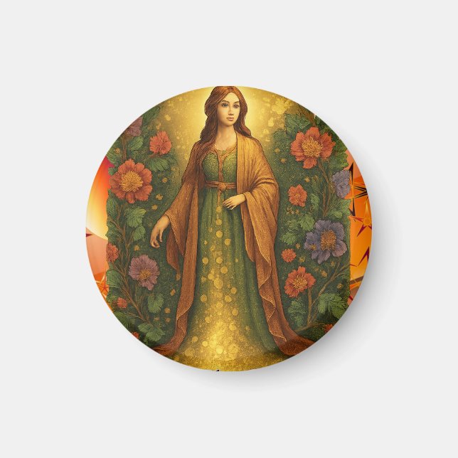Fille dans le jardin Magnet (Devant)