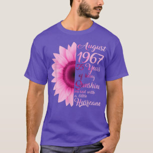 Fille d'août 1967 TShirt 55 ans 55e anniversaire