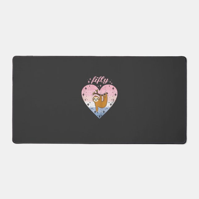 Fille de 50 ans Anniversaire Mignonne Paresseux 50 (Recto)