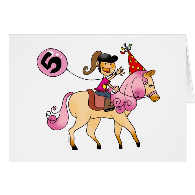 fille de 5 ans sur un poney (Devant horizontal)